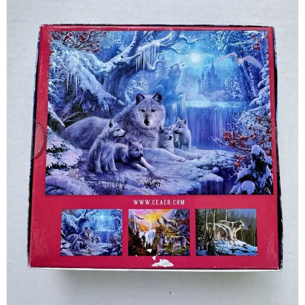 Ceaco Wolves 1000 Piece Jigsaw Puzzle Wolf Pack Winter Snow New Sealed